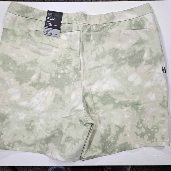FLX Shorts Mens 2XL Green Tie Dye Stretch Drawstring Leisure Pockets Breathable - Picture 6 of 10